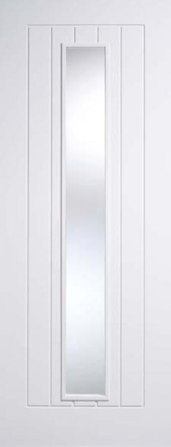 Mexicano White Primed Internal Door with Clear Glass
